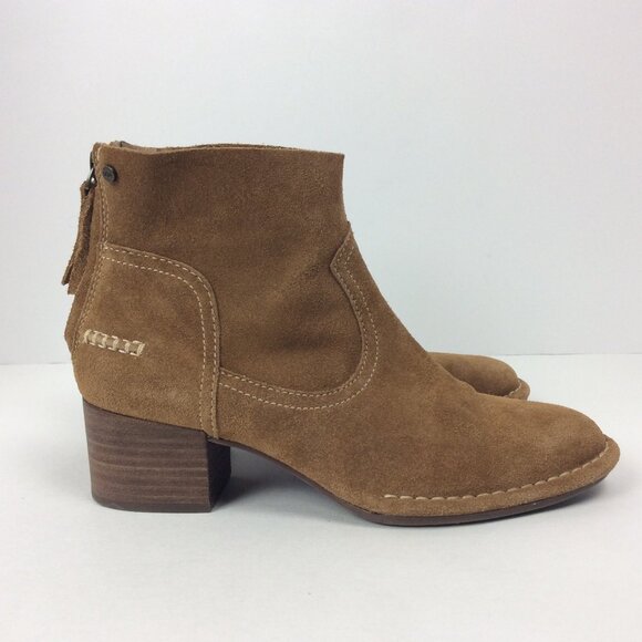 UGG Ankle Boot Classic Suede Leather Bandara Tan Brown Coastal Cowgirl 6.5 - Picture 3 of 10